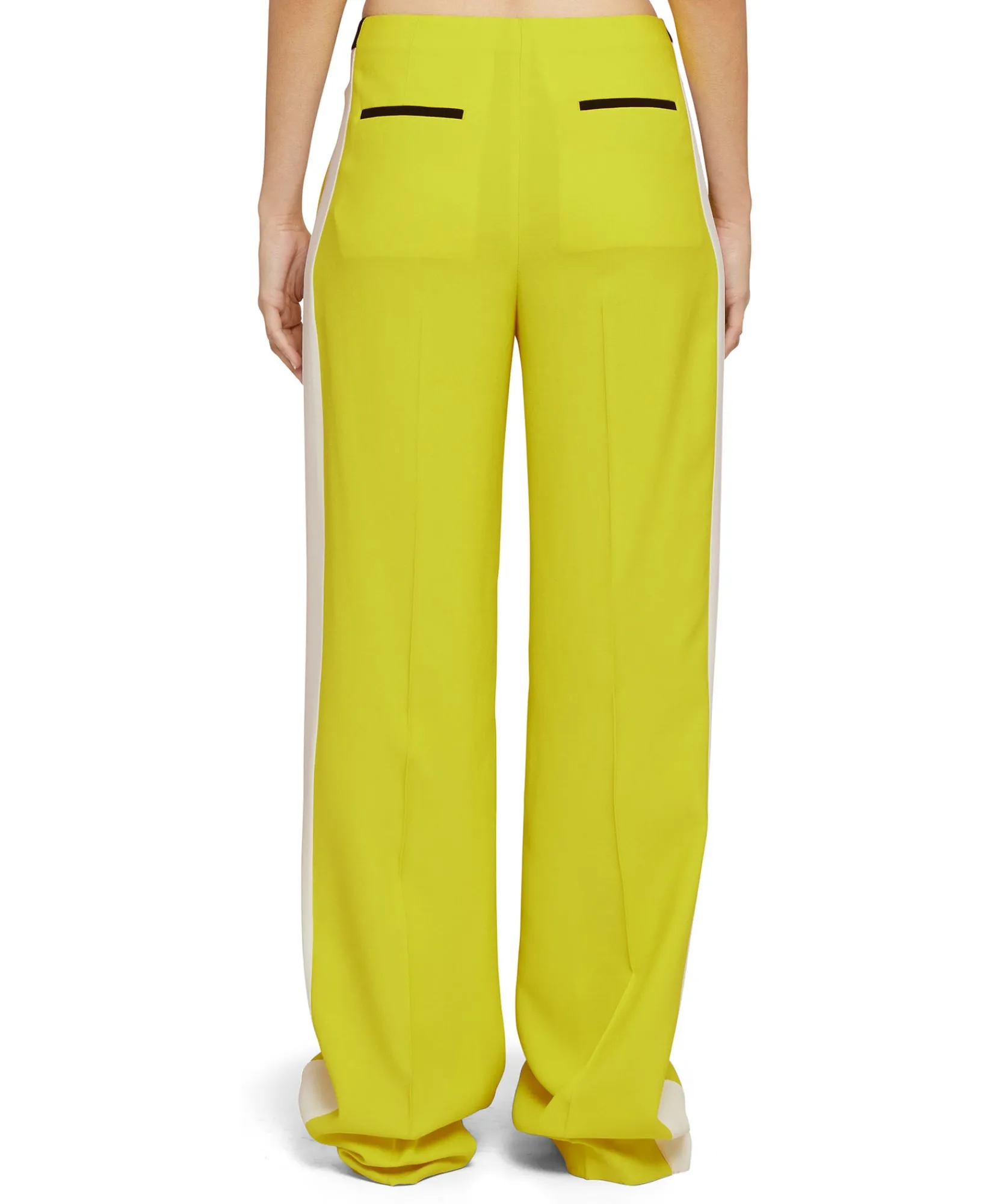 Pantaloni Tailoring Full Length In Viscosa Con Banda Laterale A Contrasto^MSGM Hot