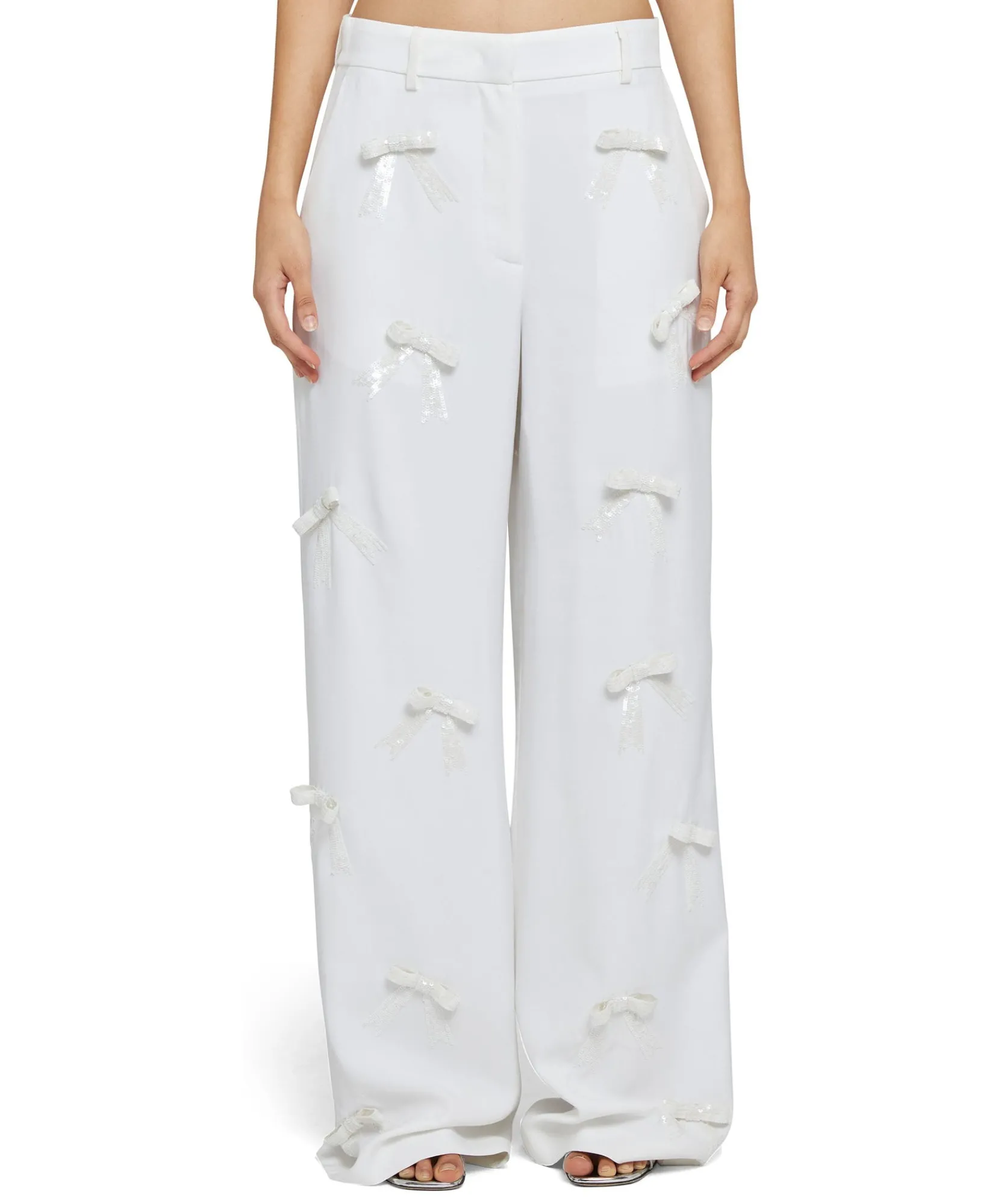 Pantaloni Tailoring Full Length In Viscosa Con Fiocchi Applicati^MSGM Store