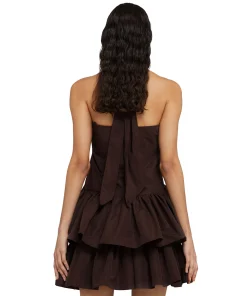 Top Con Collo Halter In Taffeta Con Rouches Applicate^MSGM Fashion