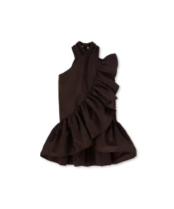 Top Con Collo Halter In Taffeta Con Rouches Applicate^MSGM Discount