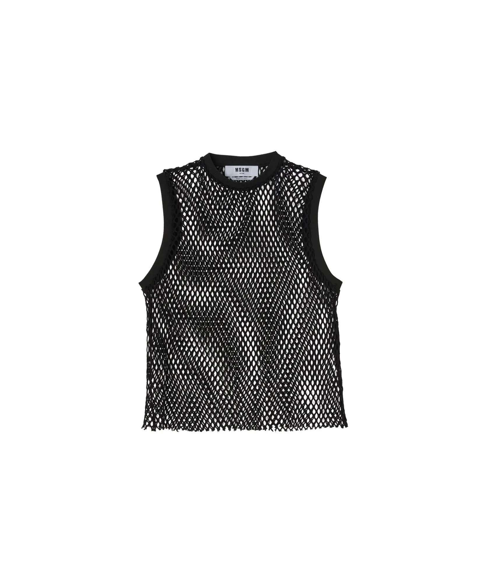 Top Girocollo A Rete In Cotone Tinta Unita^MSGM Flash Sale