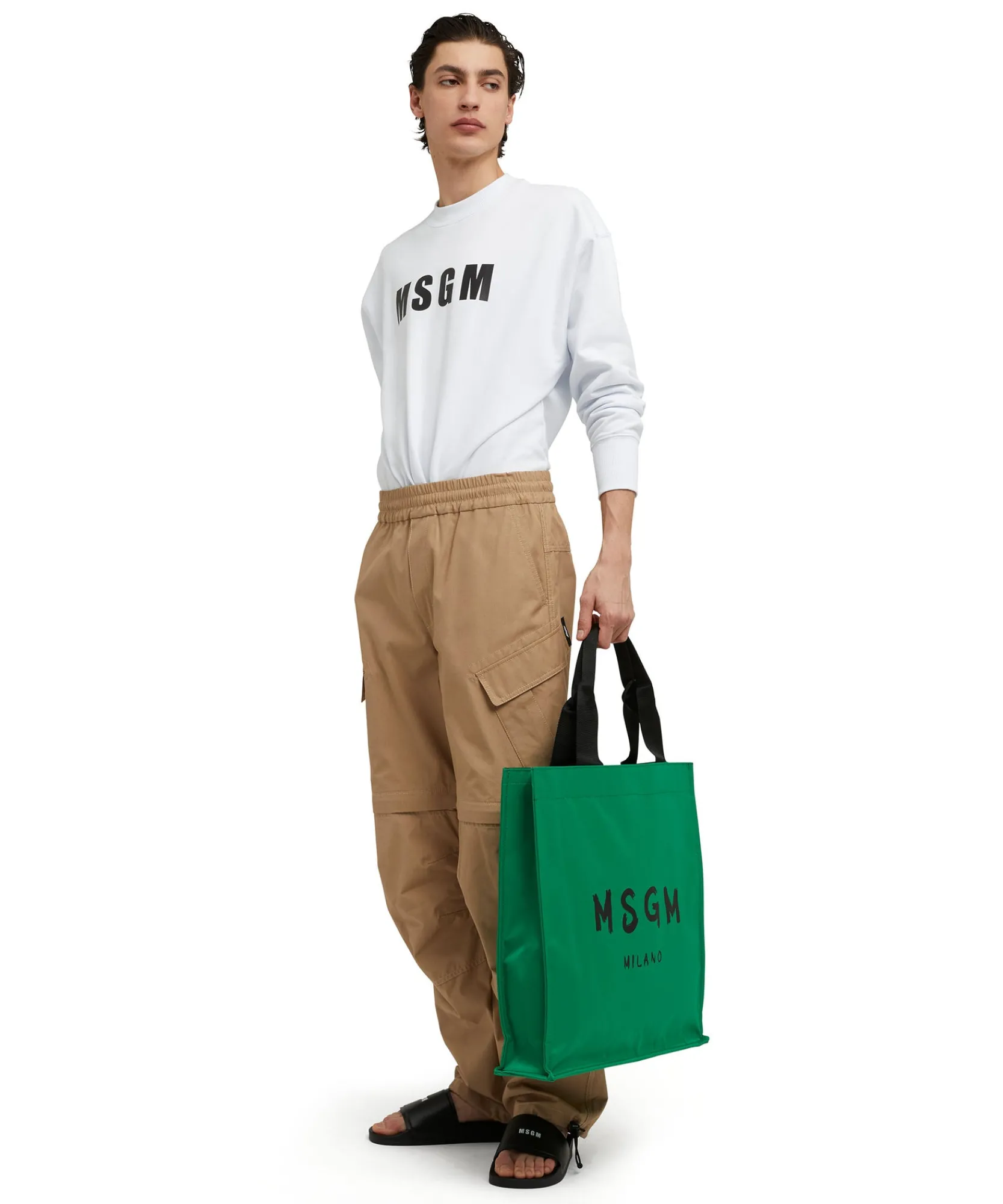 Tote In Nylon Signature Con Logo Pennellato^MSGM Cheap