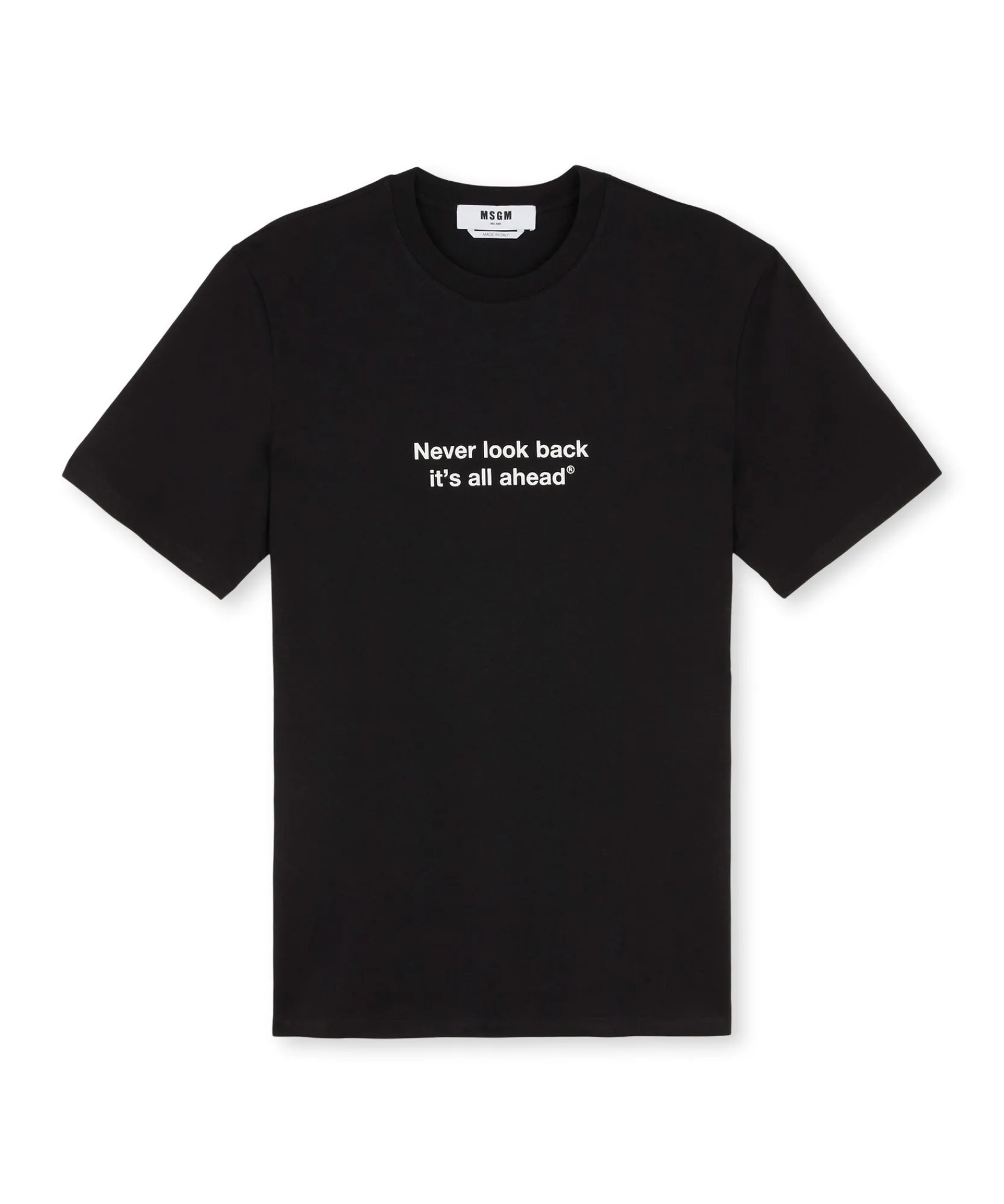T-Shirt Girocollo Con Quote "Never Look Back It'S All Ahead"^MSGM Discount