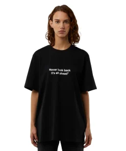 T-Shirt Girocollo Con Quote "Never Look Back It'S All Ahead"^MSGM Discount