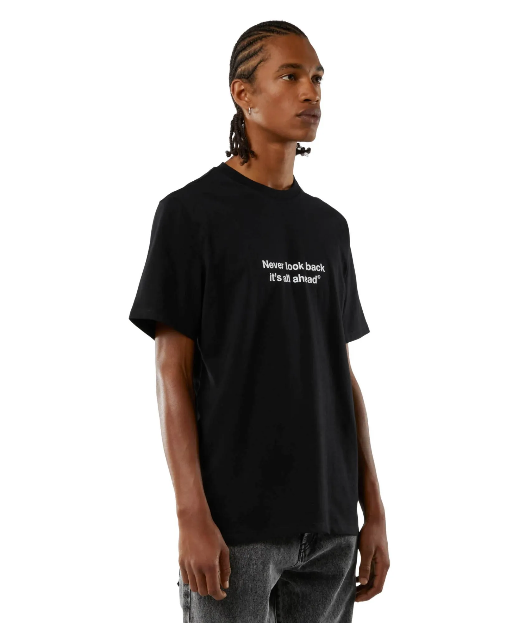 T-Shirt Girocollo Con Quote "Never Look Back It'S All Ahead"^MSGM Discount