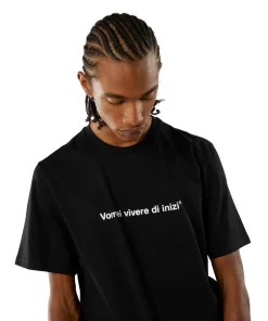 T-Shirt Girocollo Con Quote "Vorrei Vivere Di Inizi"^MSGM Flash Sale