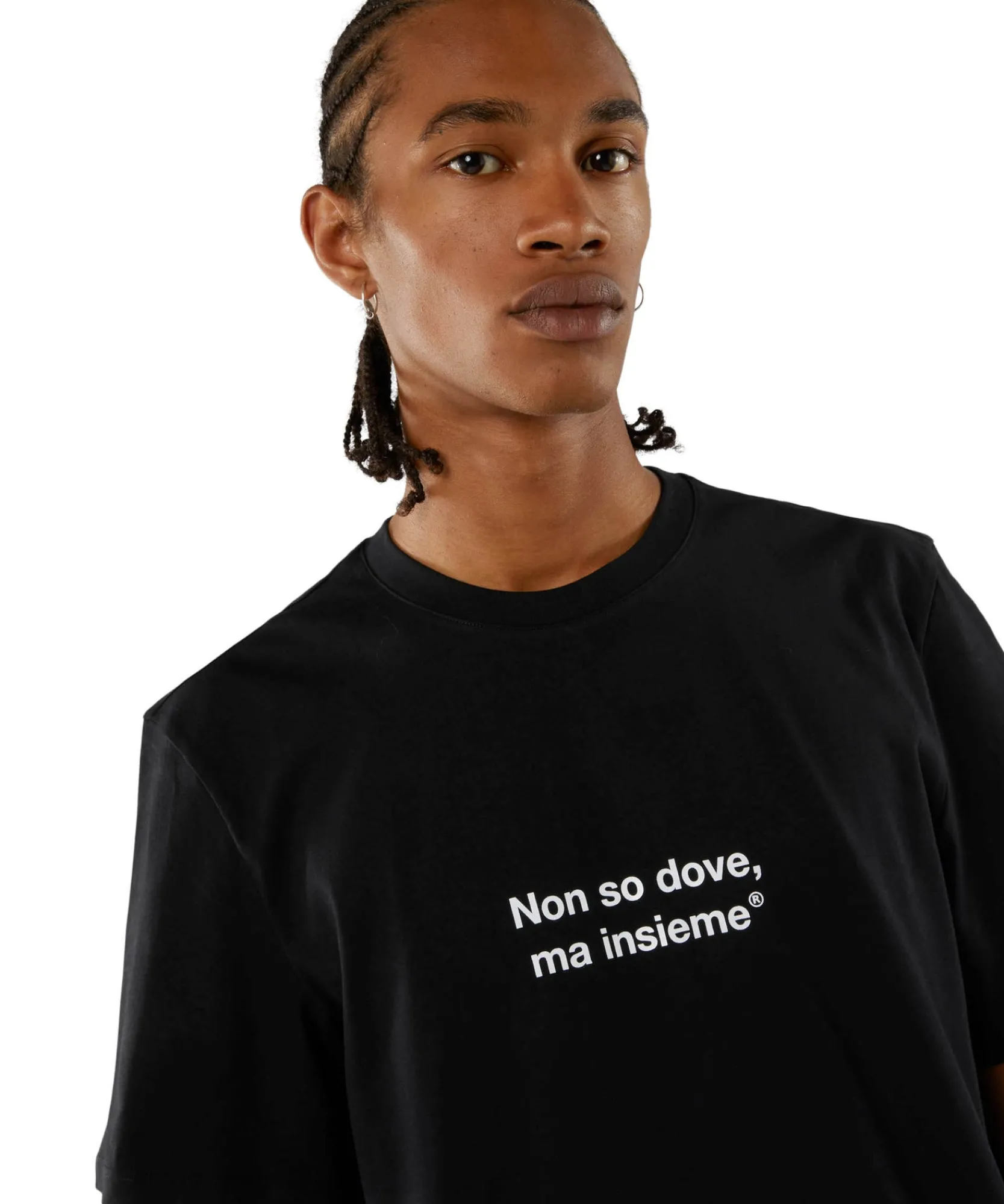 T-Shirt Girocollo Con Quote "Non So Dovema Insieme"^MSGM Sale