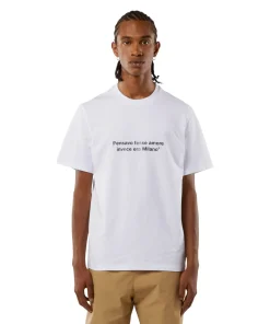 T-Shirt Girocollo Con Quote "Pensavo Fosse Amore Invece Era Milano"^MSGM Online