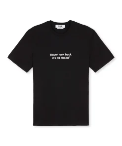 T-Shirt Girocollo Con Quote "Never Look Back It'S All Ahead"^MSGM Shop