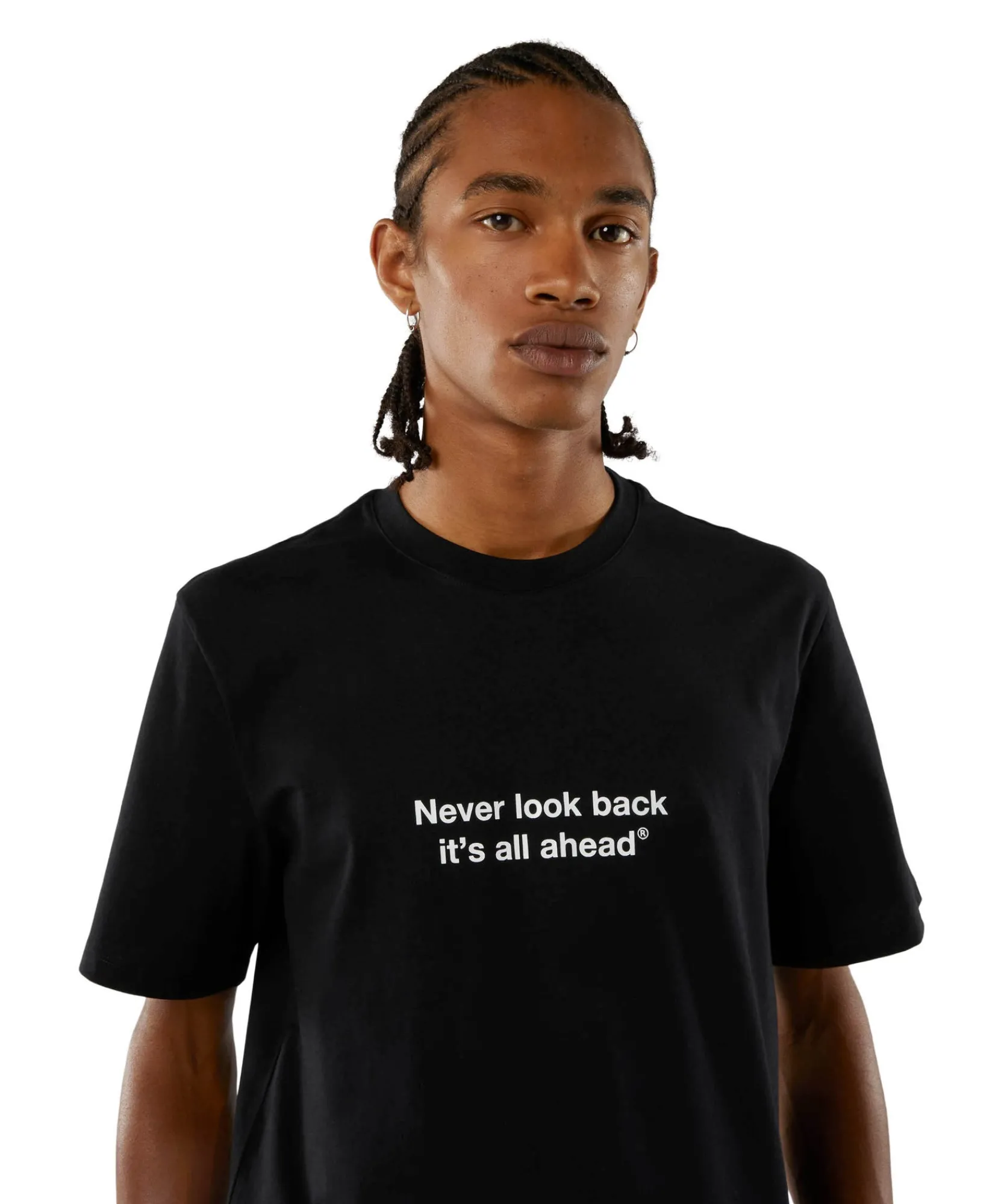 T-Shirt Girocollo Con Quote "Never Look Back It'S All Ahead"^MSGM Shop