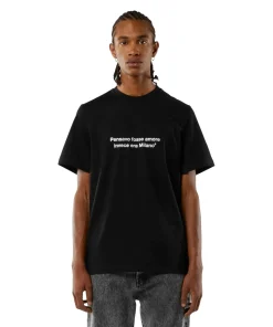 T-Shirt Girocollo Con Quote "Pensavo Fosse Amore Invece Era Milano"^MSGM Hot
