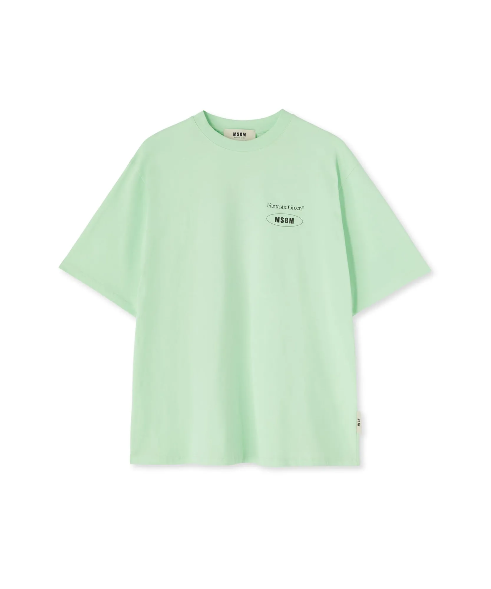 T-Shirt Girocollo In Cotone Organico Della Capsule Fantastic Green^MSGM Outlet