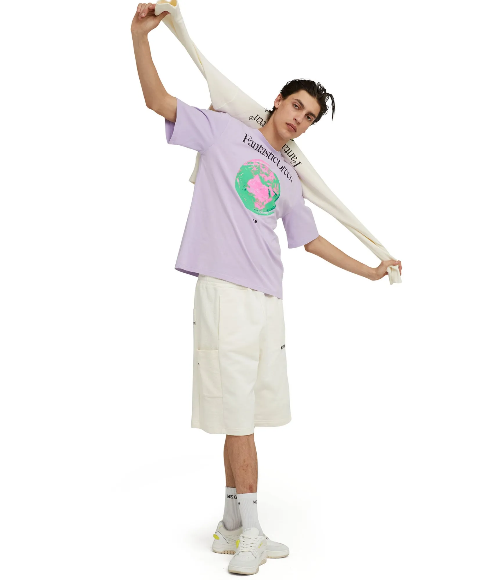 T-Shirt Girocollo In Cotone Organico Della Capsule Fantastic Green^MSGM Online