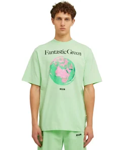 T-Shirt Girocollo In Cotone Organico Della Capsule Fantastic Green^MSGM Online