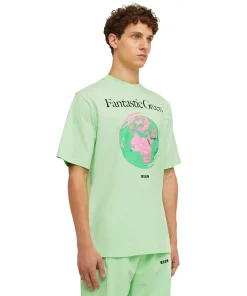 T-Shirt Girocollo In Cotone Organico Della Capsule Fantastic Green^MSGM Online