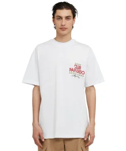 T-Shirt Girocollo In Cotone Tinta Unita Con Grafica