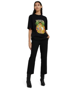 T-Shirt Girocollo In Cotone Con Grafica