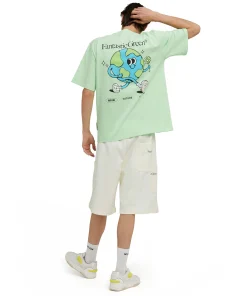 T-Shirt Girocollo In Cotone Organico Della Capsule Fantastic Green^MSGM Fashion