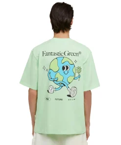 T-Shirt Girocollo In Cotone Organico Della Capsule Fantastic Green^MSGM Fashion