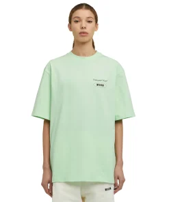 T-Shirt Girocollo In Cotone Organico Della Capsule Fantastic Green^MSGM Fashion