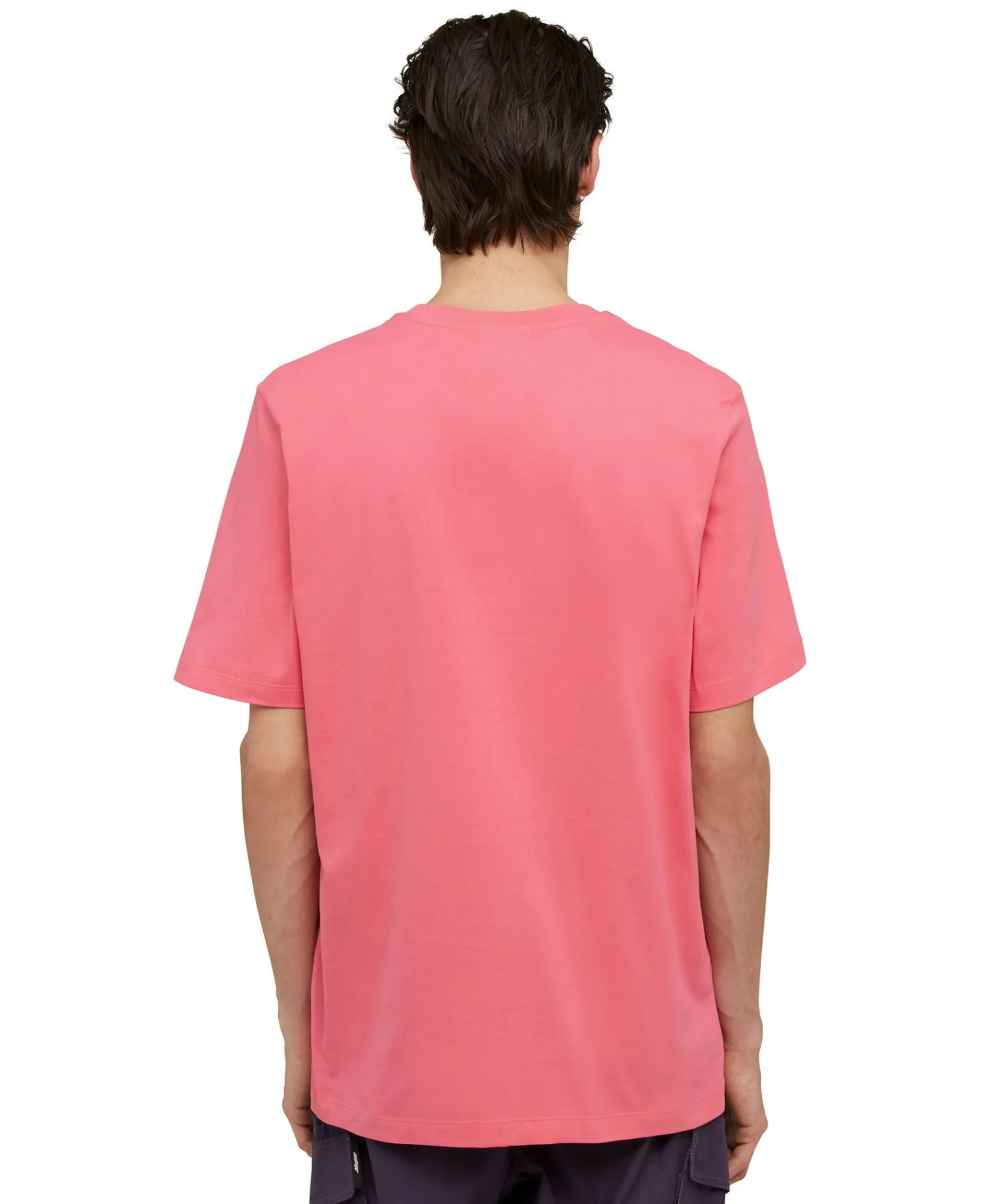 T-Shirt Girocollo In Cotone Tinta Unita Con Micro Logo ^MSGM New