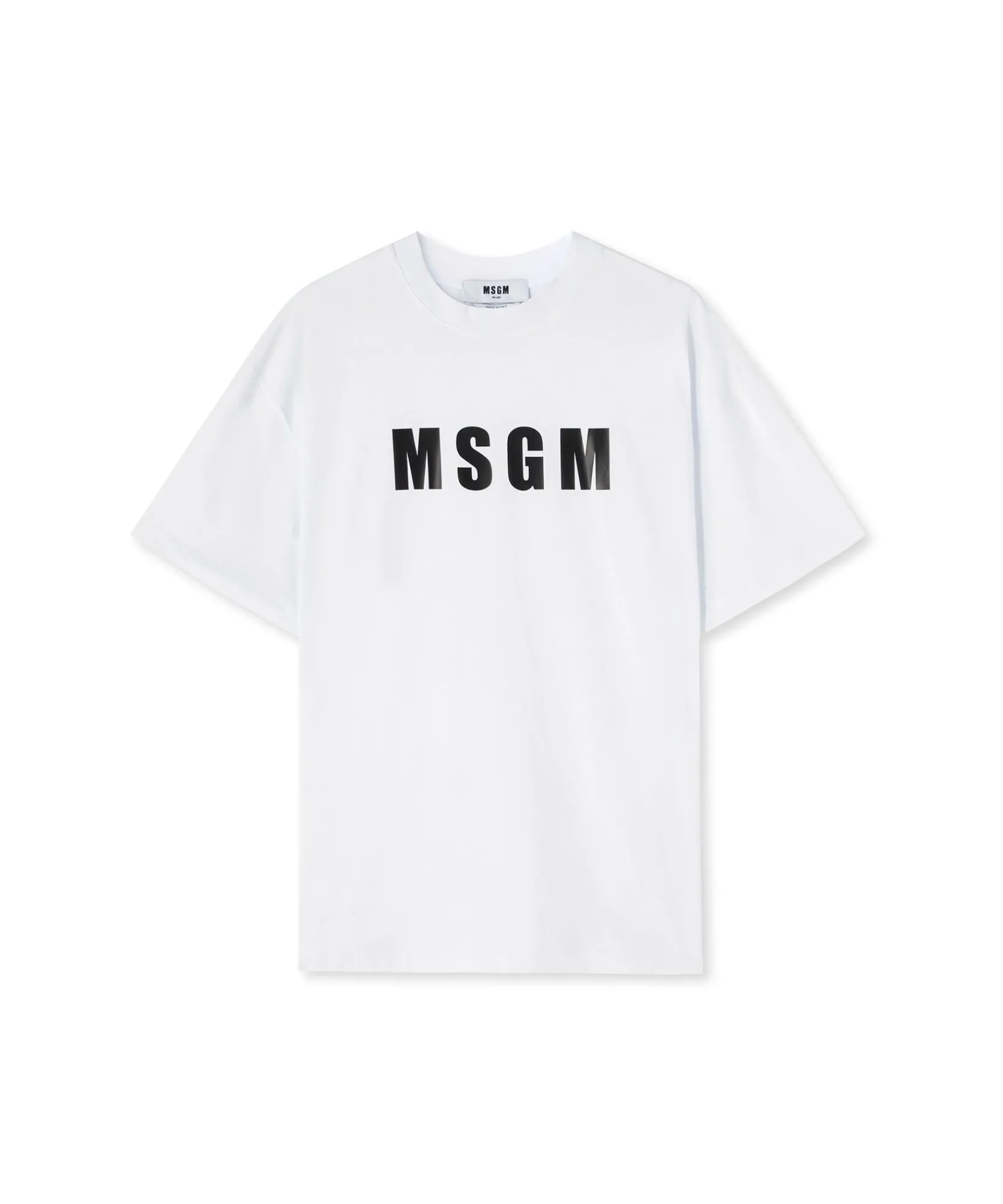 T-Shirt Girocollo In Cotone Con Logo ^MSGM Outlet
