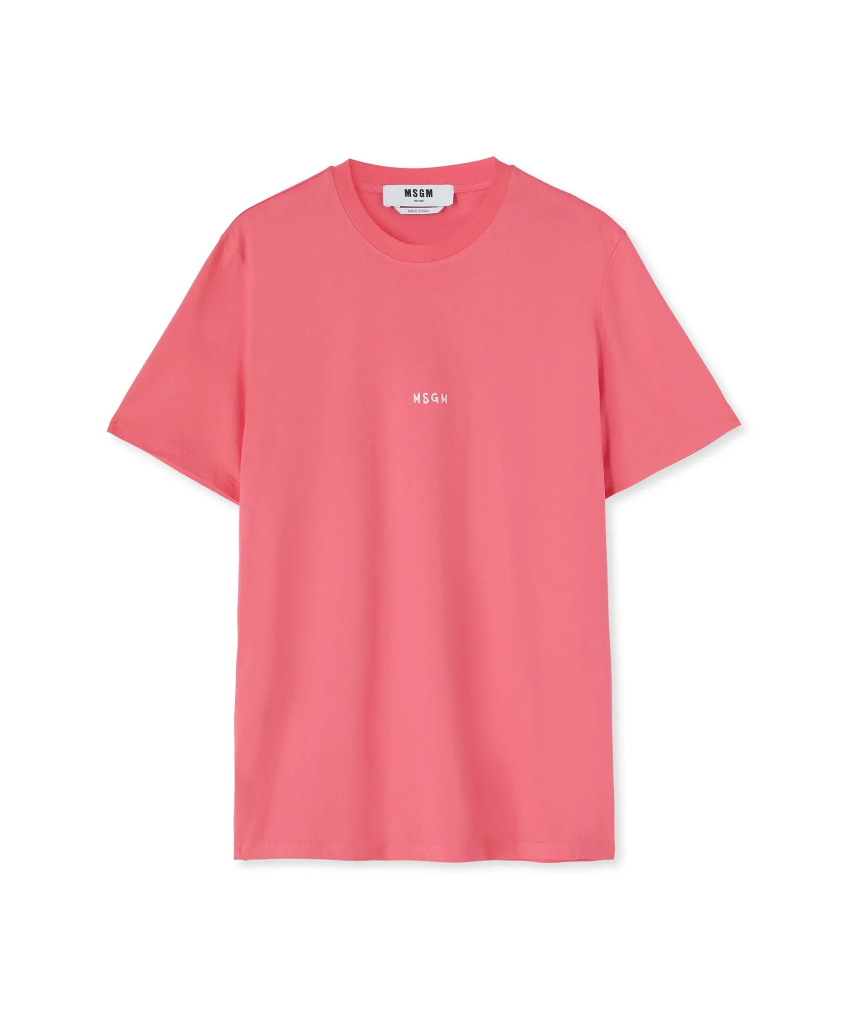 T-Shirt Girocollo In Cotone Con Micro Logo ^MSGM Best Sale