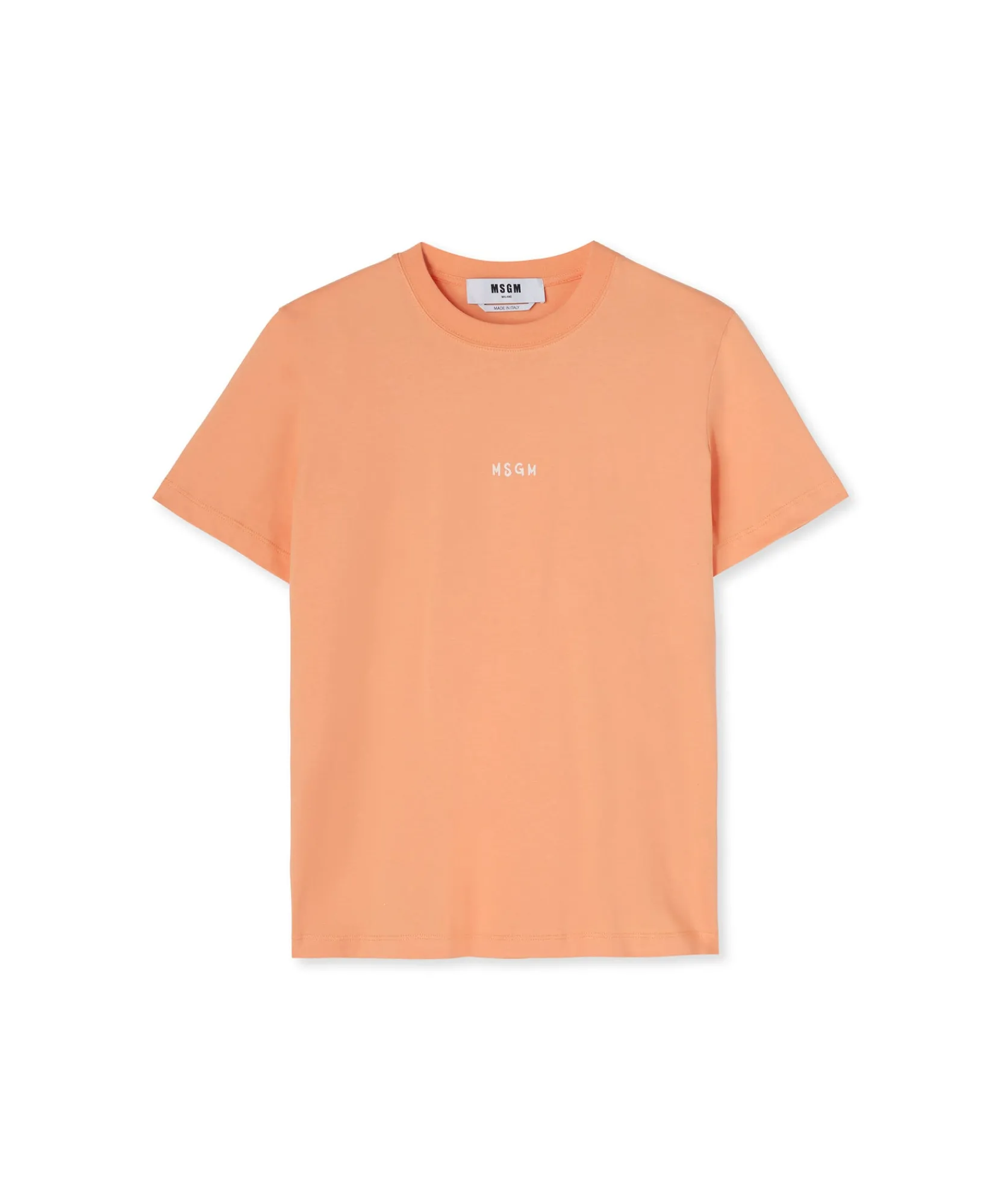 T-Shirt Girocollo In Cotone Con Micro Logo ^MSGM Online