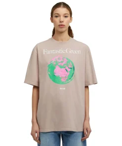 T-Shirt Girocollo In Cotone Organico Della Capsule Fantastic Green^MSGM Hot