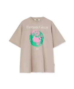 T-Shirt Girocollo In Cotone Organico Della Capsule Fantastic Green^MSGM Store