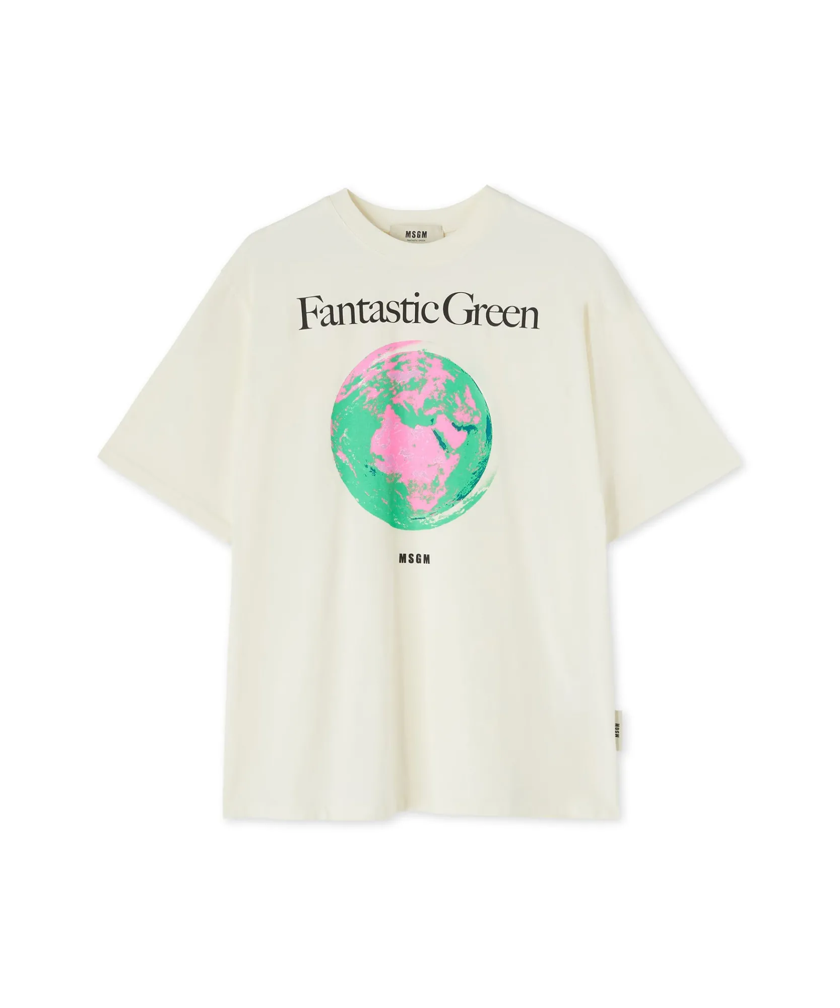 T-Shirt Girocollo In Cotone Organico Della Capsule Fantastic Green^MSGM Best