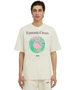 T-Shirt Girocollo In Cotone Organico Della Capsule Fantastic Green^MSGM Best
