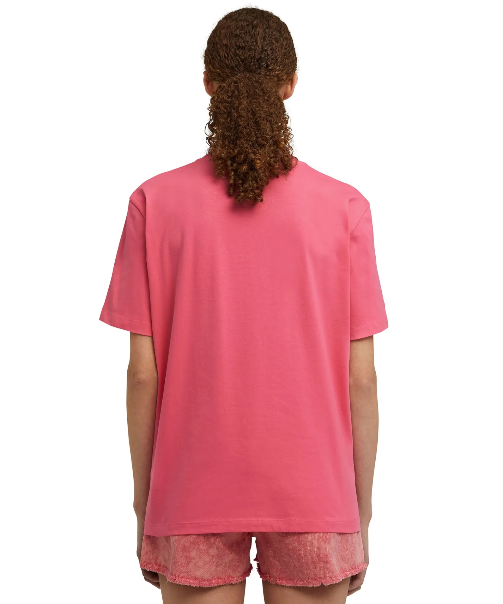 T-Shirt Girocollo In Cotone Con Logo Multicolor Corsivo Ricamato^MSGM Best