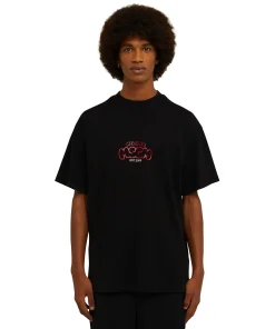 T-Shirt Girocollo In Cotone Con Logo E Grafica