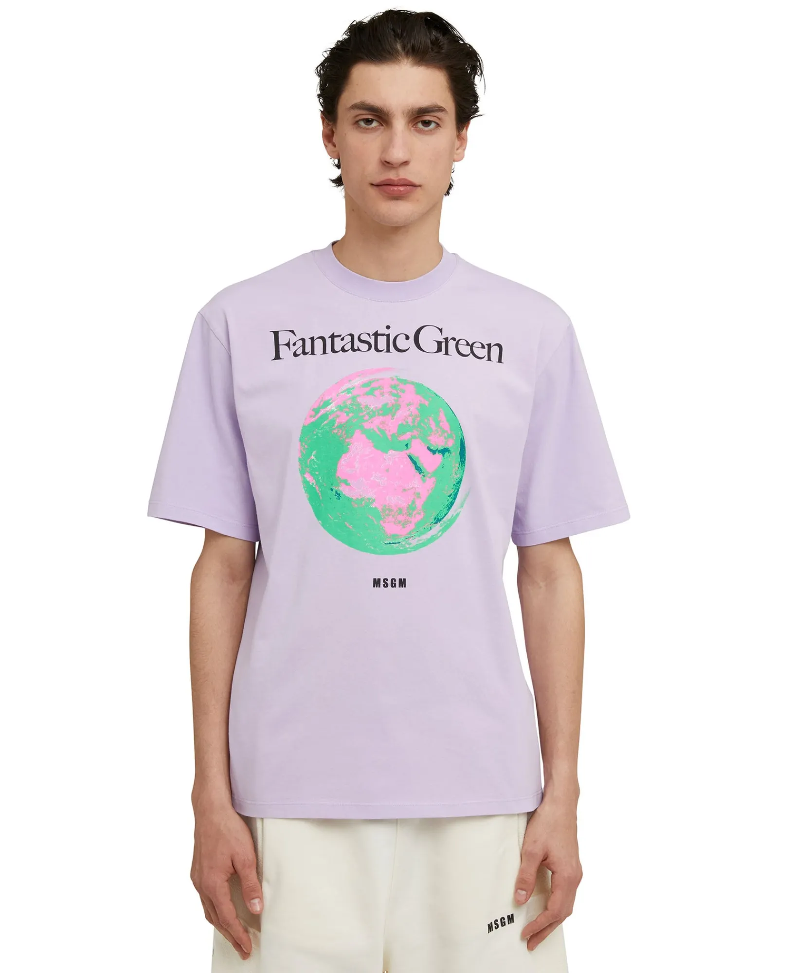 T-Shirt Girocollo In Cotone Organico Della Capsule Fantastic Green^MSGM Flash Sale