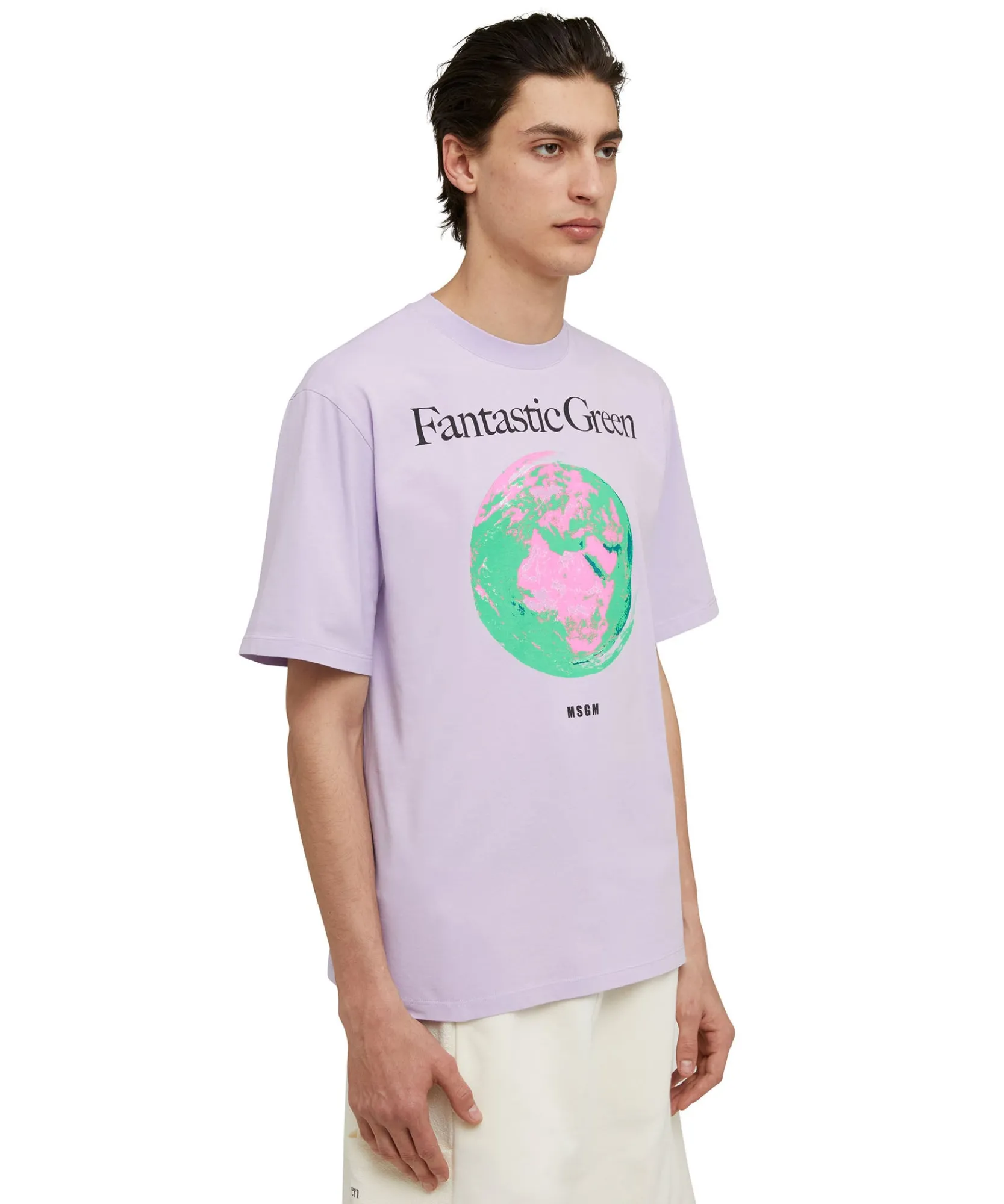 T-Shirt Girocollo In Cotone Organico Della Capsule Fantastic Green^MSGM Flash Sale
