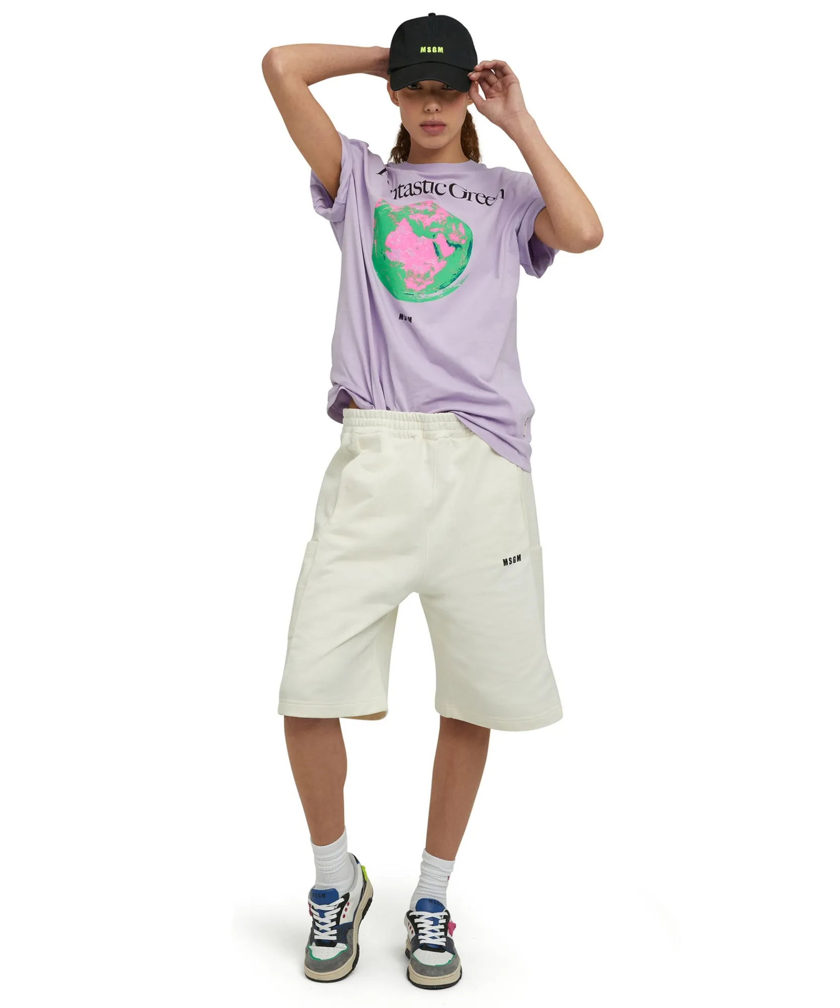 T-Shirt Girocollo In Cotone Organico Della Capsule Fantastic Green^MSGM Flash Sale