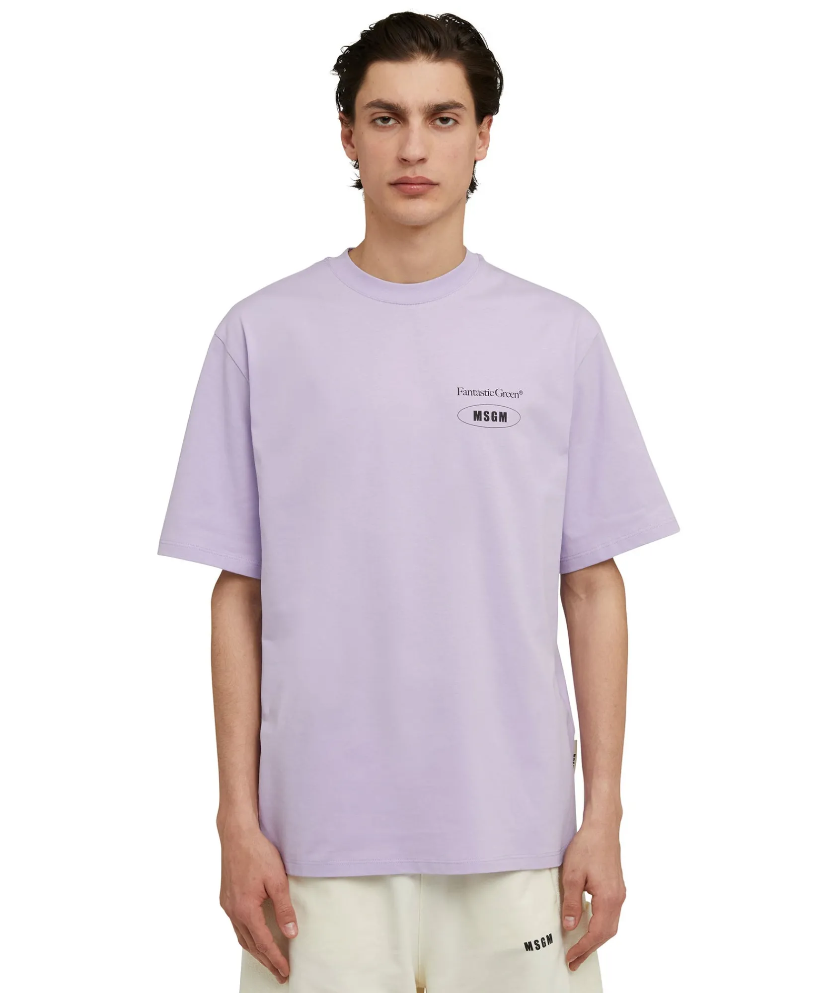 T-Shirt Girocollo In Cotone Organico Della Capsule Fantastic Green^MSGM Fashion