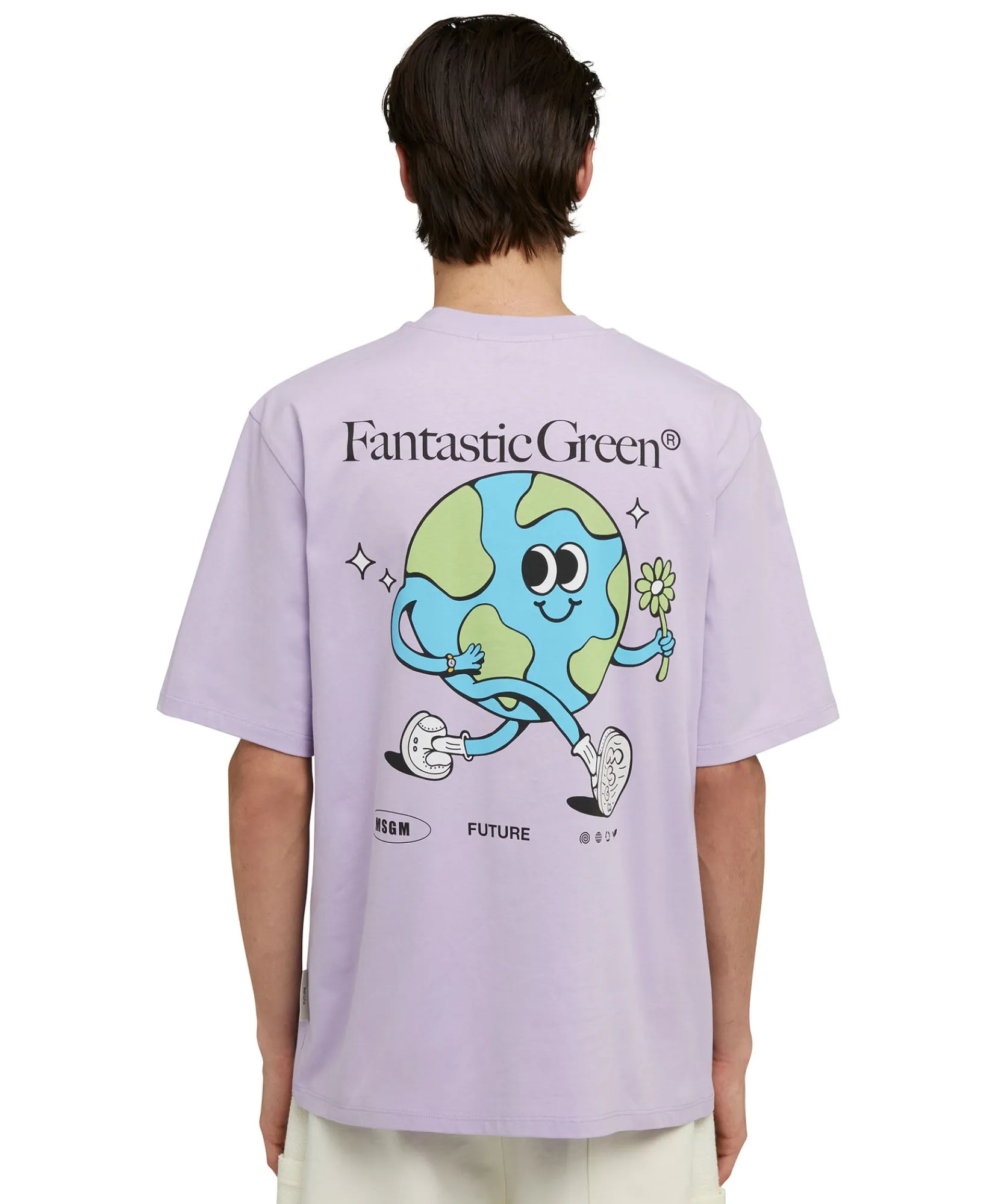 T-Shirt Girocollo In Cotone Organico Della Capsule Fantastic Green^MSGM Fashion