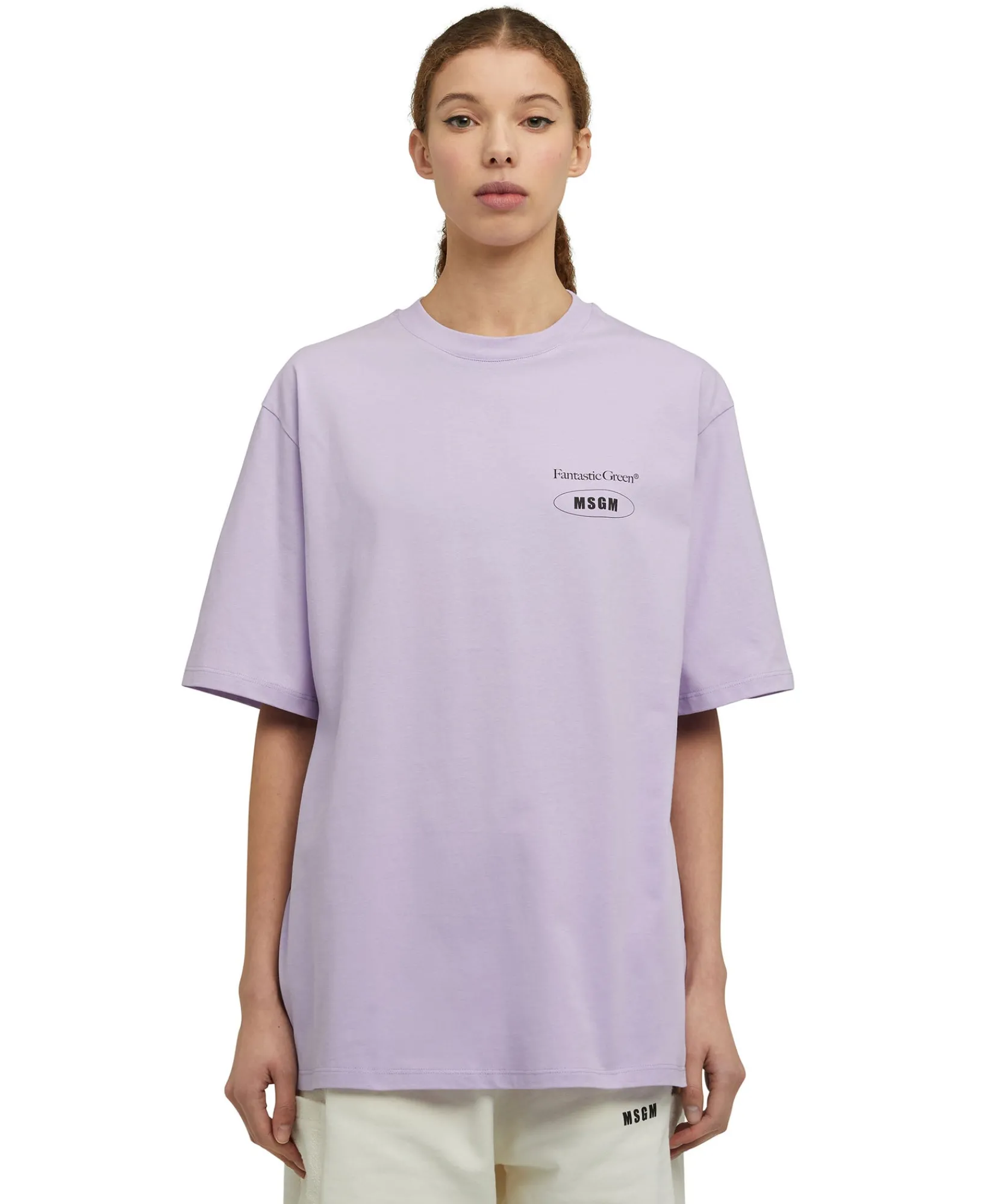 T-Shirt Girocollo In Cotone Organico Della Capsule Fantastic Green^MSGM Fashion