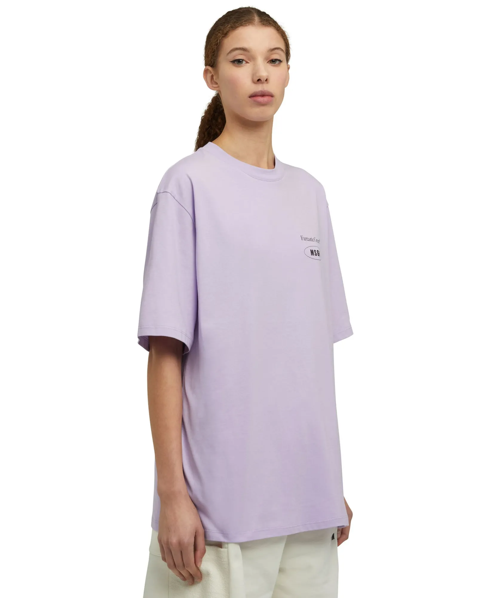 T-Shirt Girocollo In Cotone Organico Della Capsule Fantastic Green^MSGM Fashion